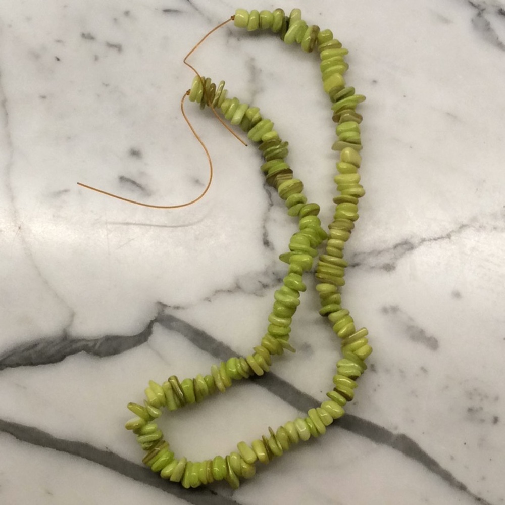 Green stone beads